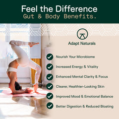 ADAPT NATURALS etiqueta con lista de ingredientes y uso recomendado