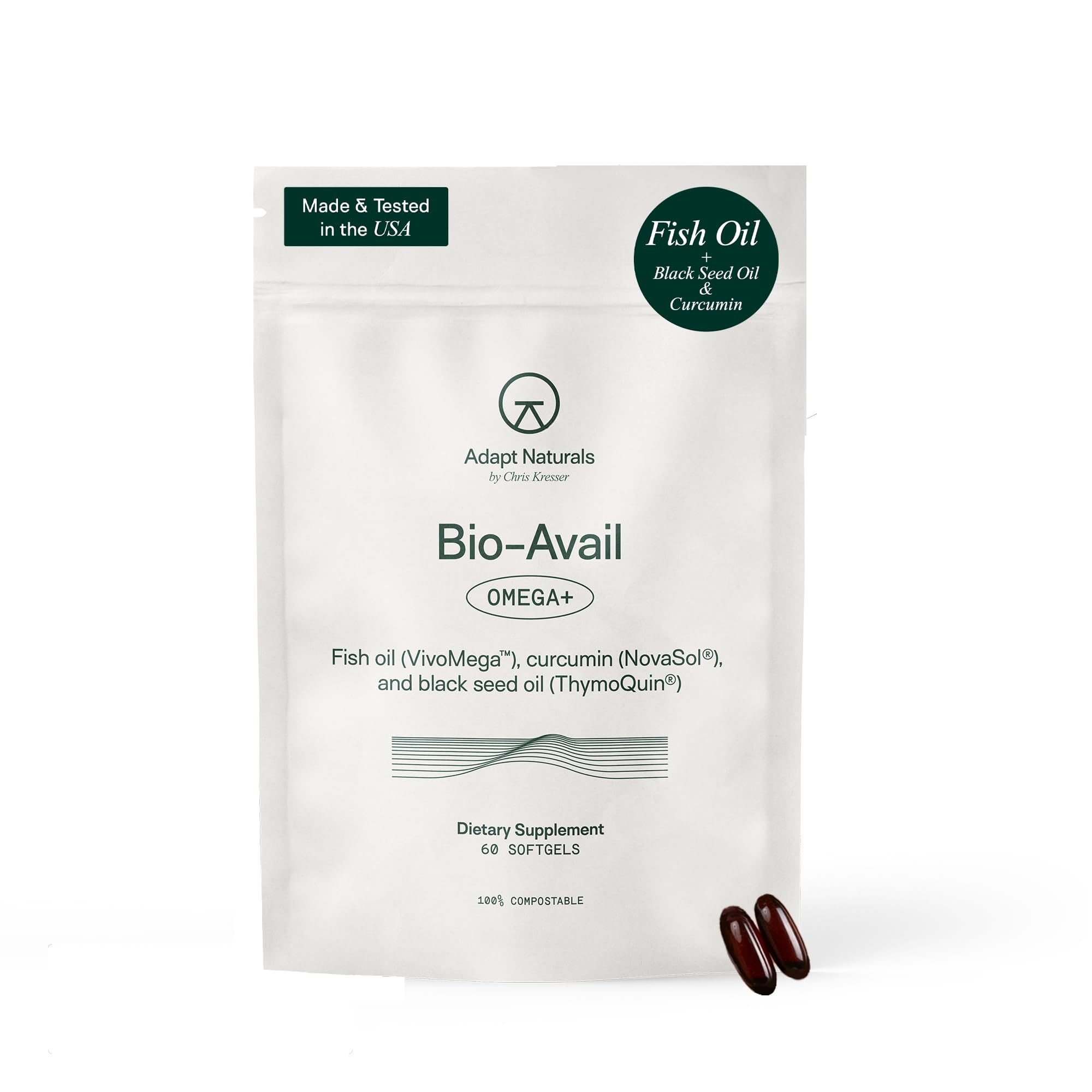 Adapt Naturals frontal del envase mostrando la etiqueta y beneficios
