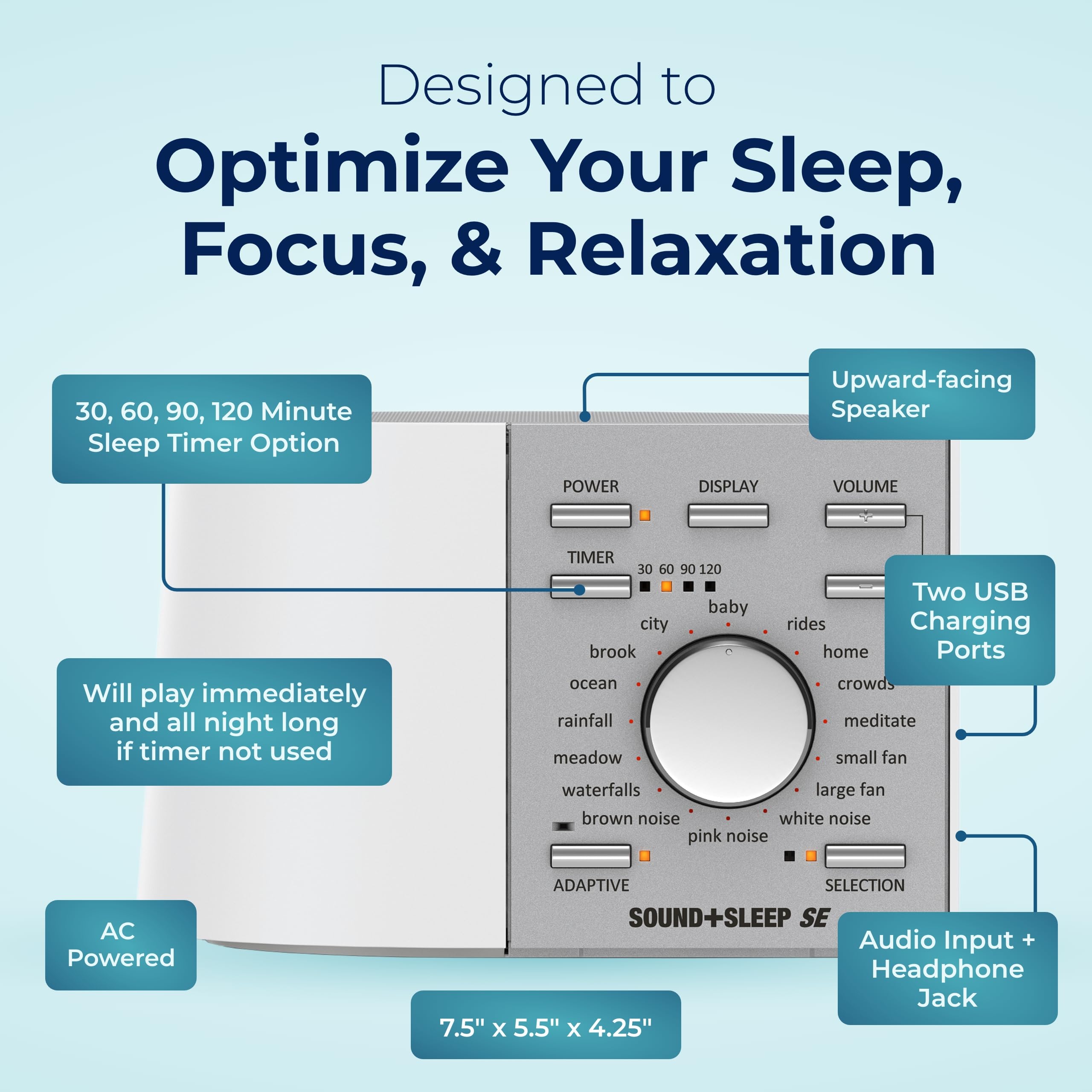 Adaptive Sound Technologies panel frontal apagado para descanso sin distracciones