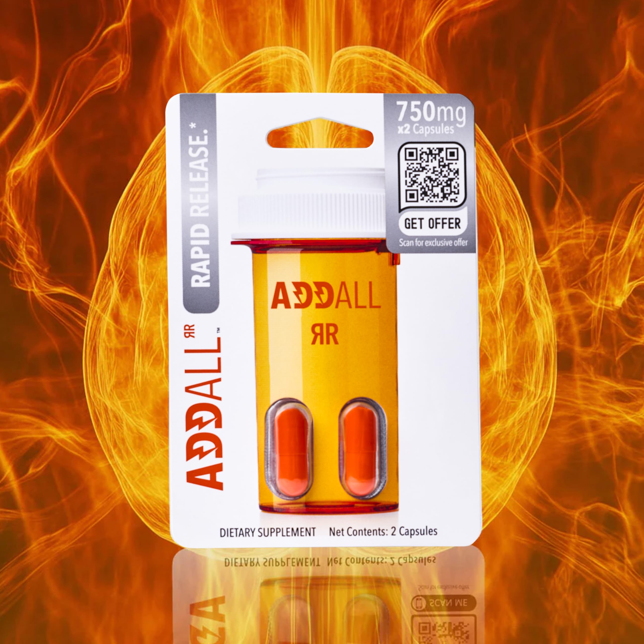 Addall cápsula junto a mano para comparar tamaño y dosificación cómoda