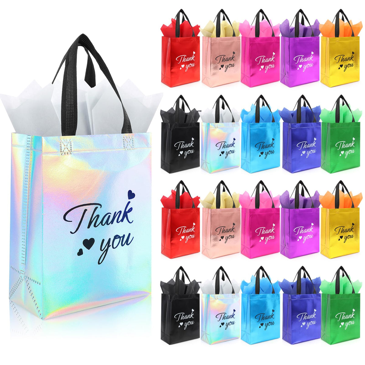 Addblu vista frontal de la bolsa mostrando el texto Thank You y aspecto profesional
