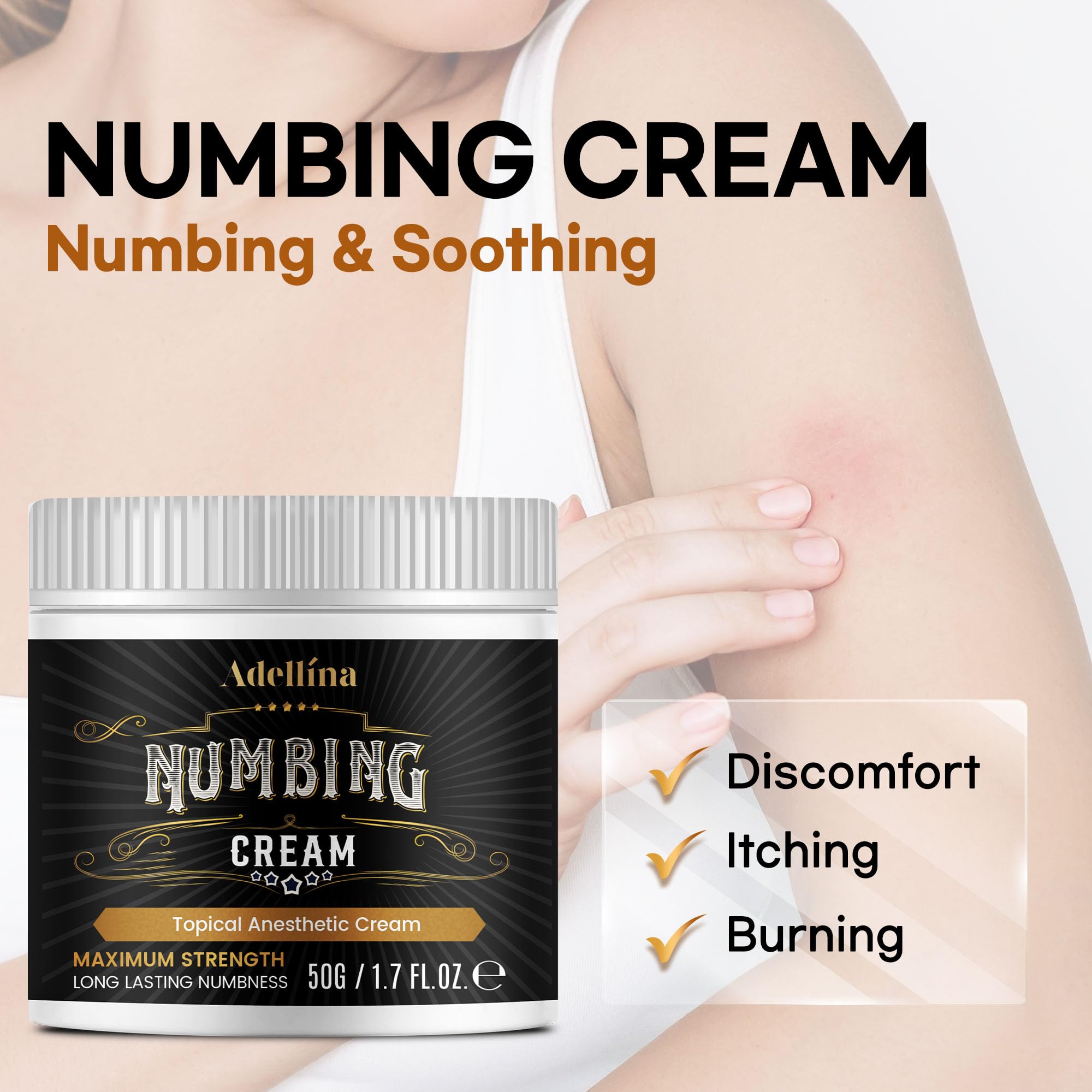 Adellina textura cremosa en primer plano, fácil absorción y tacto suave