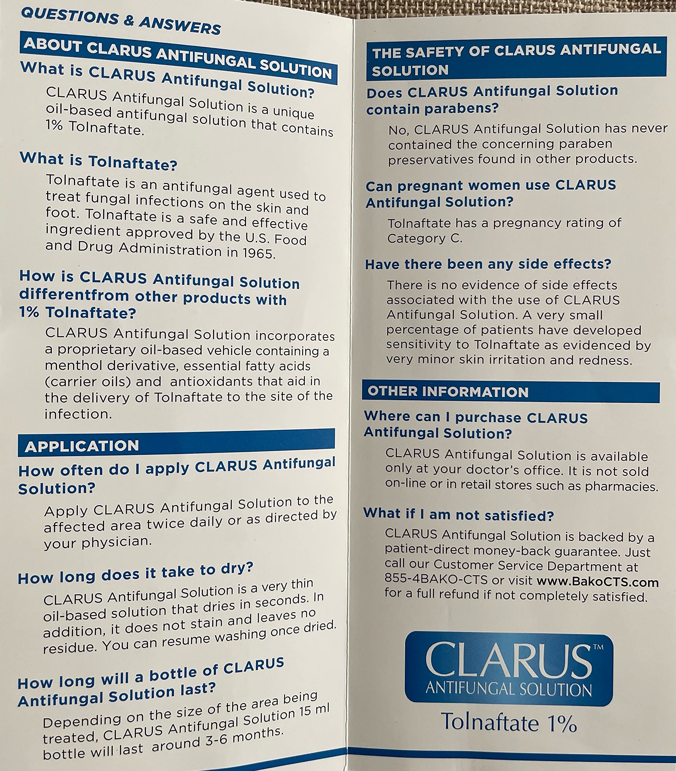 Advanced Footcare Clarus detalle de la solución líquida en gotero mostrando textura de fácil absorción