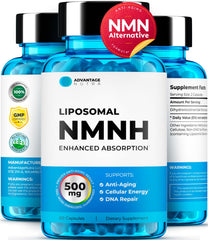 AdvantageNutra frente del empaque liposomal NMNH mostrando presentación clara