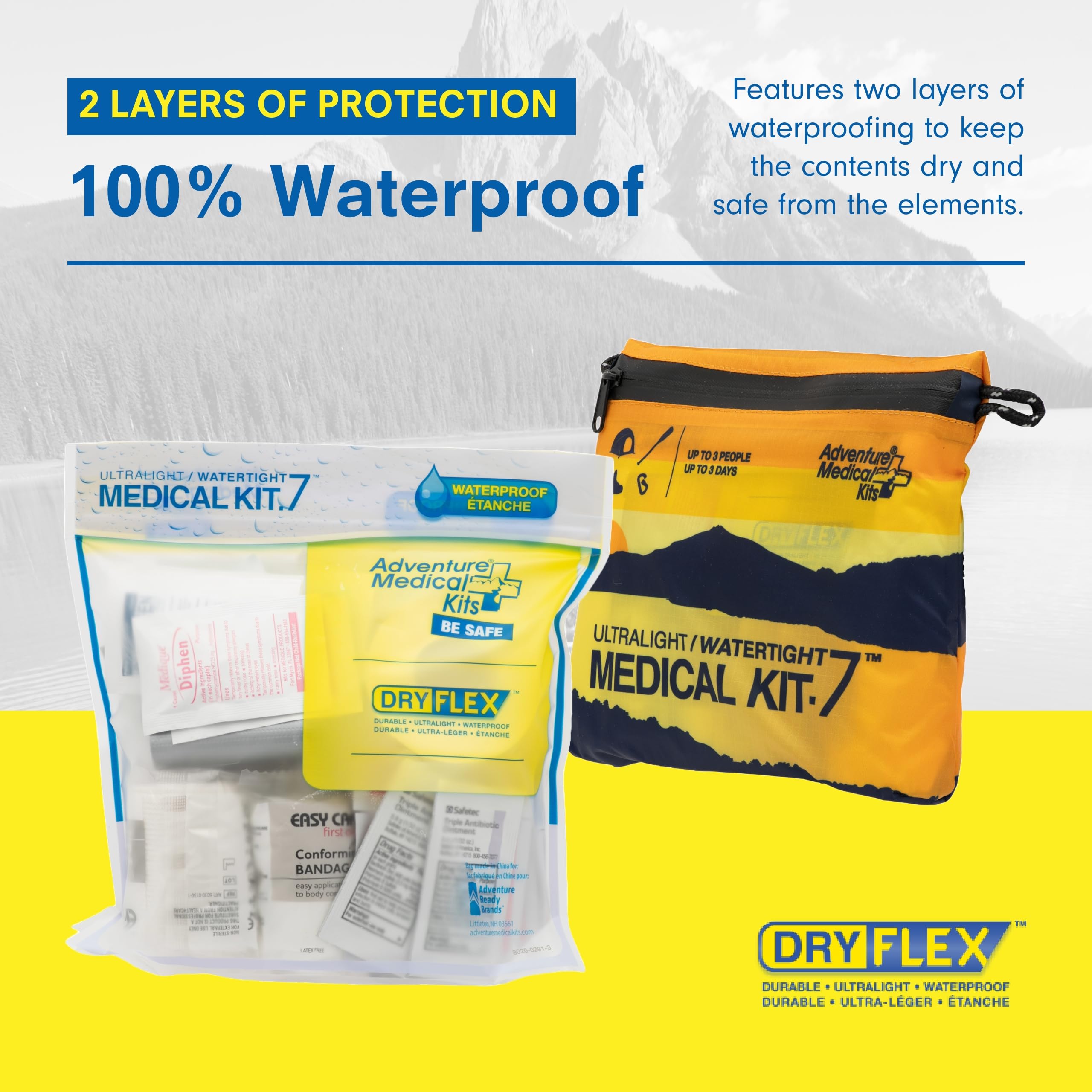 Adventure Medical Kits detalle de vendas y apósitos listos para aplicación rápida
