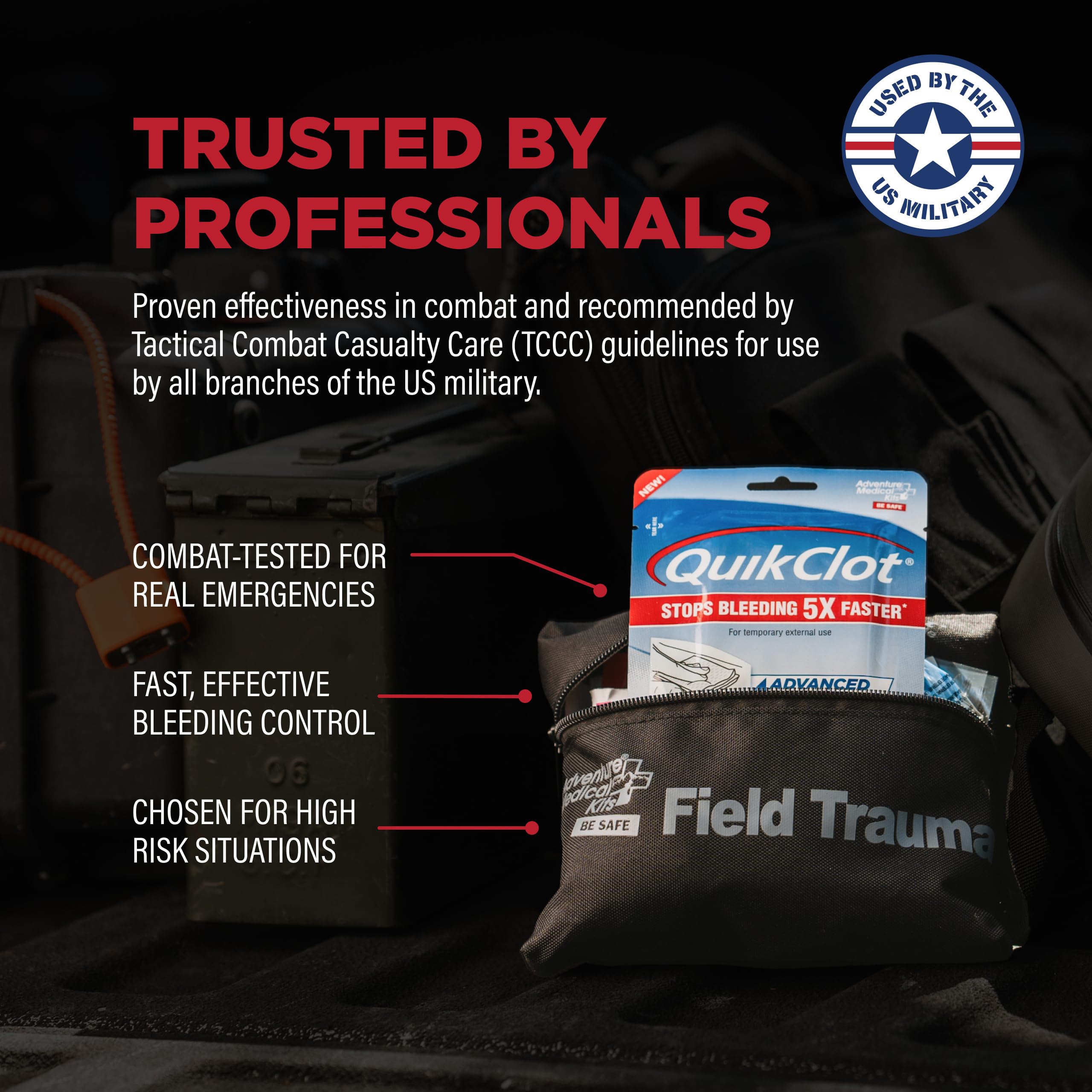 Adventure Medical Kits empaque compacto de gasa QuikClot ideal para botiquines