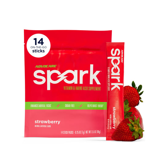 AdvoCare empaque frontal del producto mostrando sobres y marca, práctico para llevar