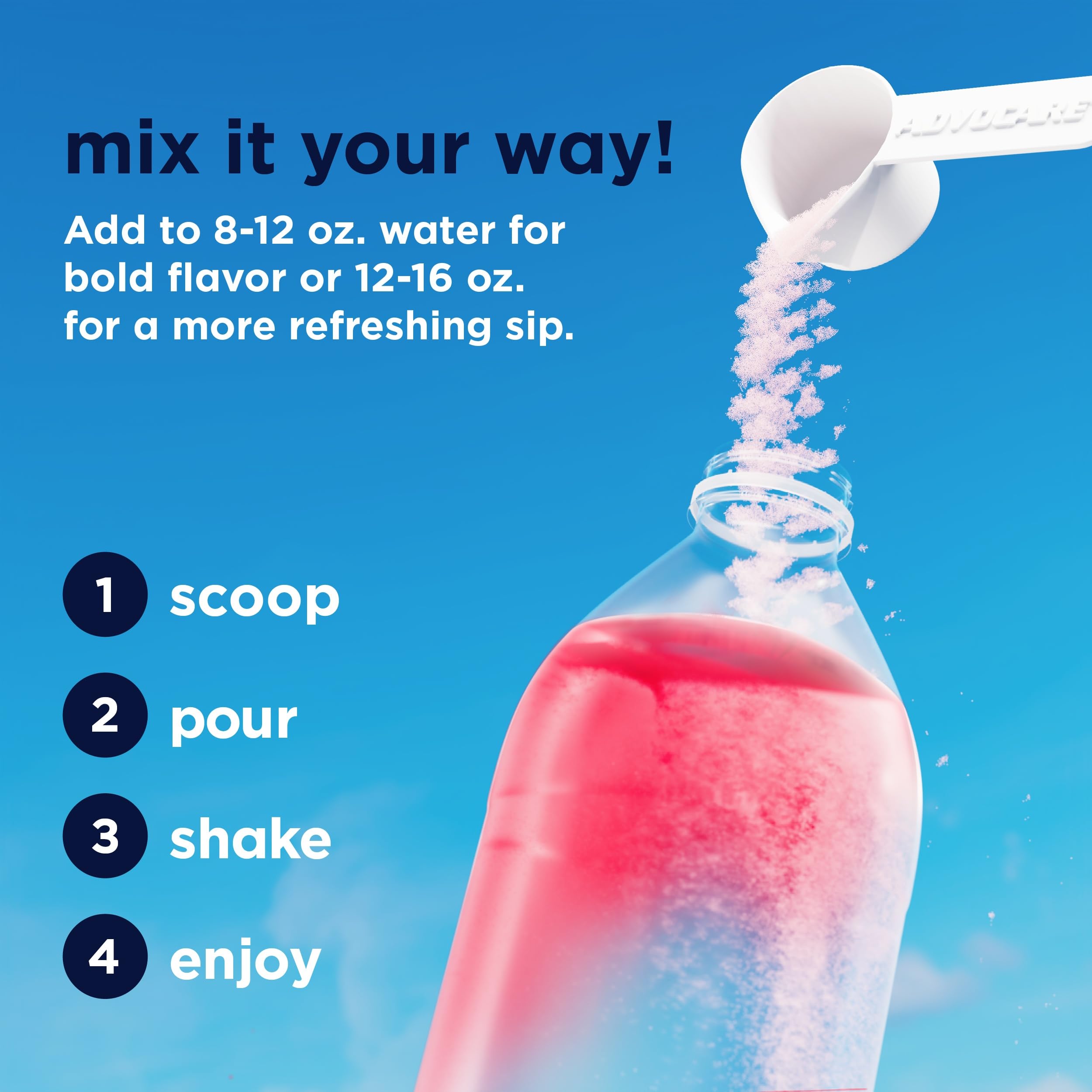 AdvoCare Spark bebida preparada en vaso, hidratación y energía inmediata