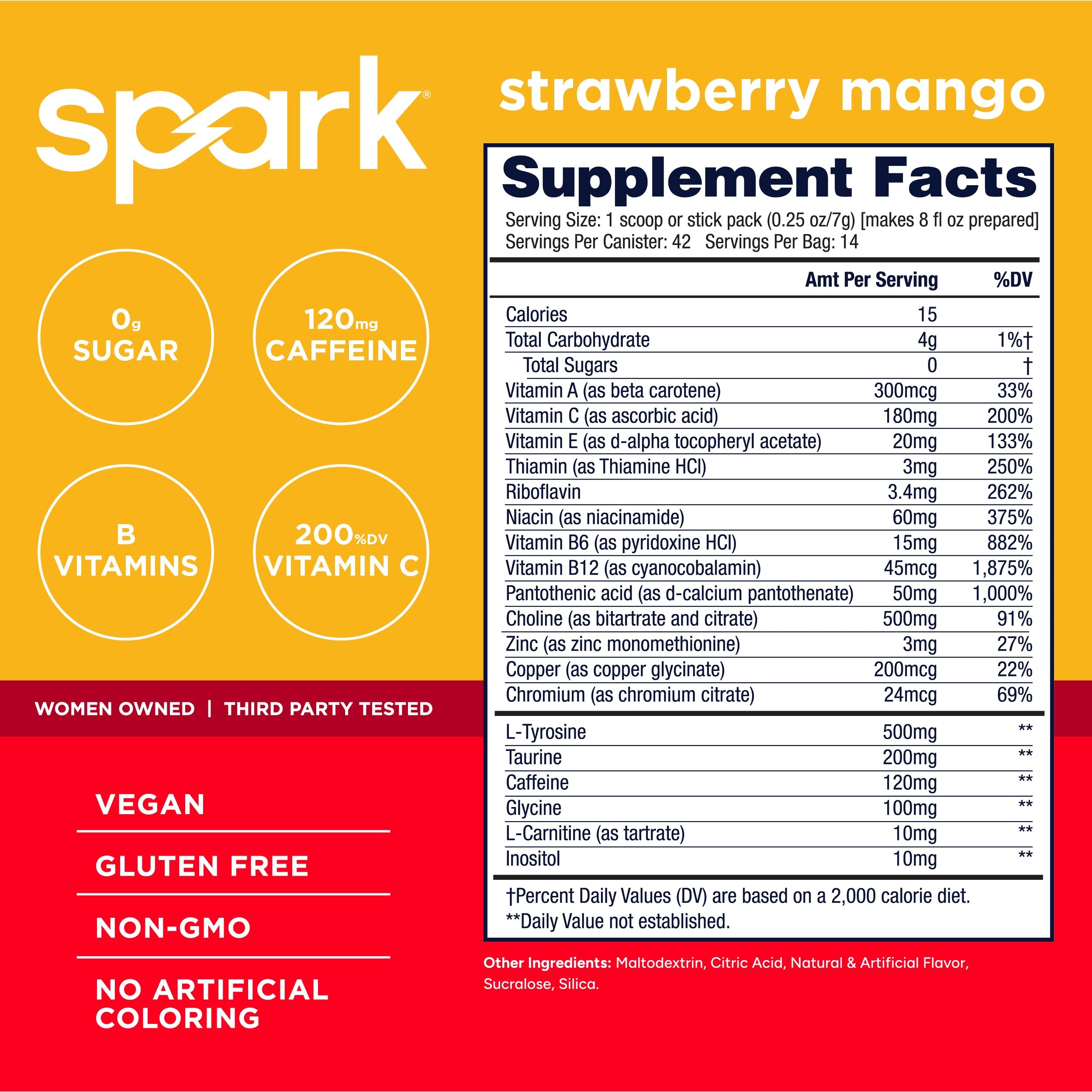 AdvoCare Spark tubo abierto mostrando el polvo para mezclar
