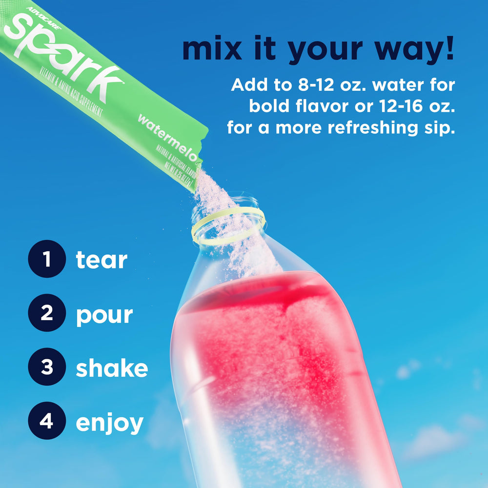 AdvoCare vaso con bebida sandía mostrando color atractivo y refrescante