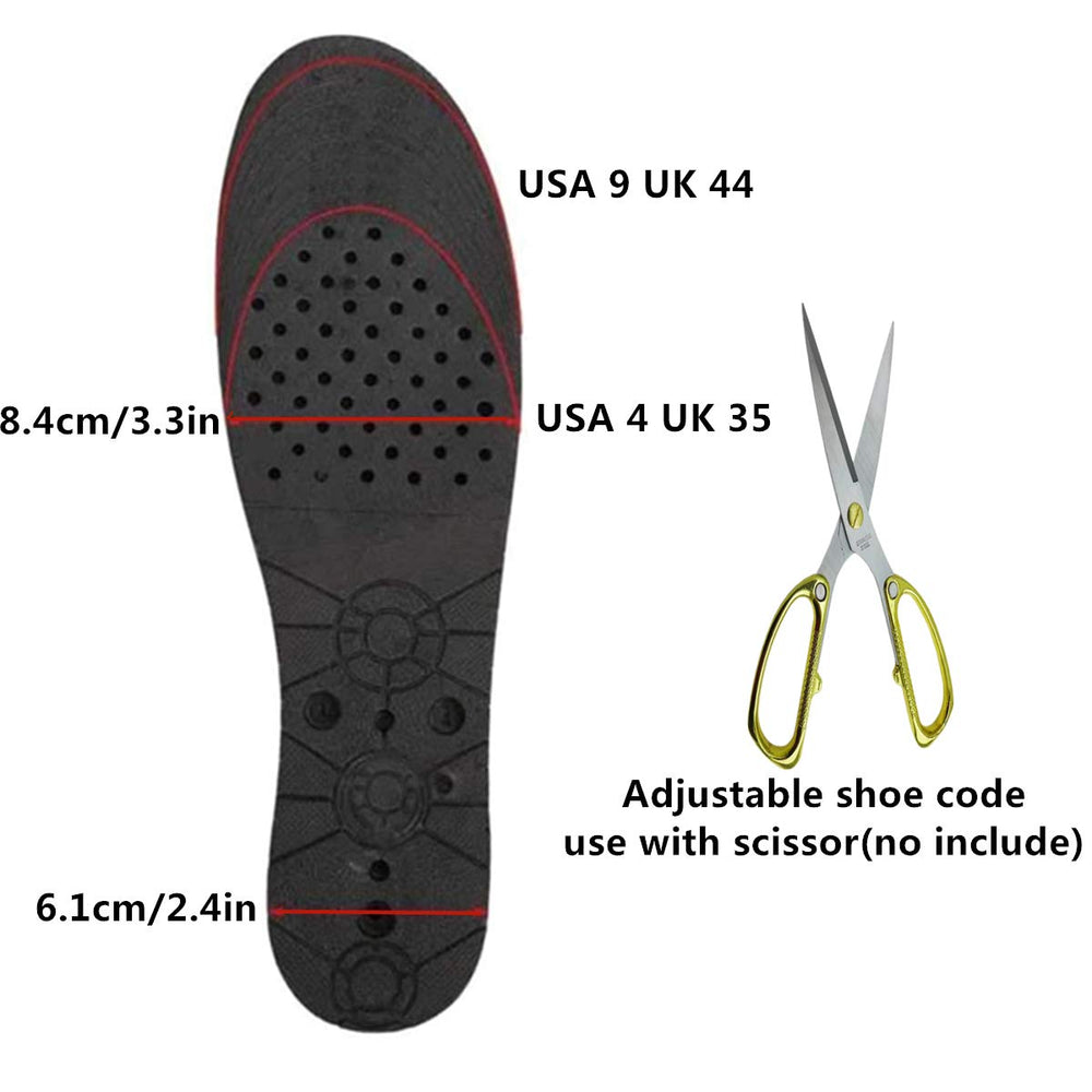 AEDNX plantillas colocadas dentro de un zapato mostrando ajuste invisible
