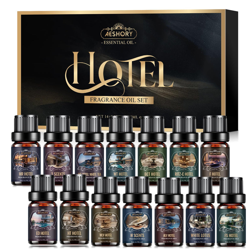Aeshory botellas junto a mano para mostrar tamaño y escala práctica