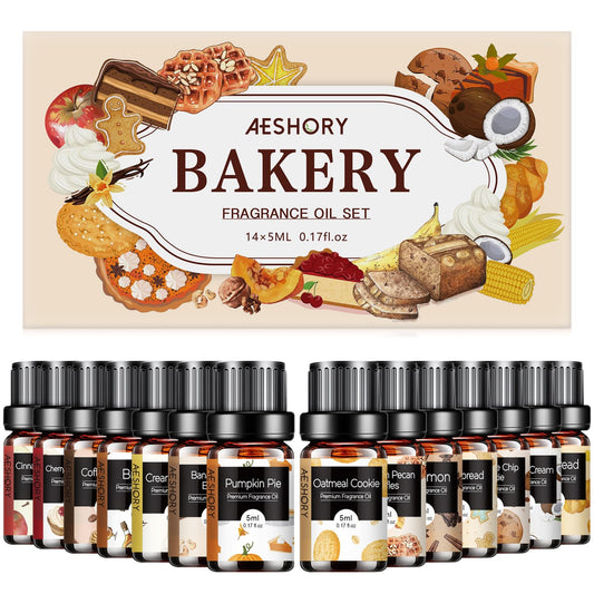 Aeshory set frente de caja mostrando 14 frascos, perfecto para regalo