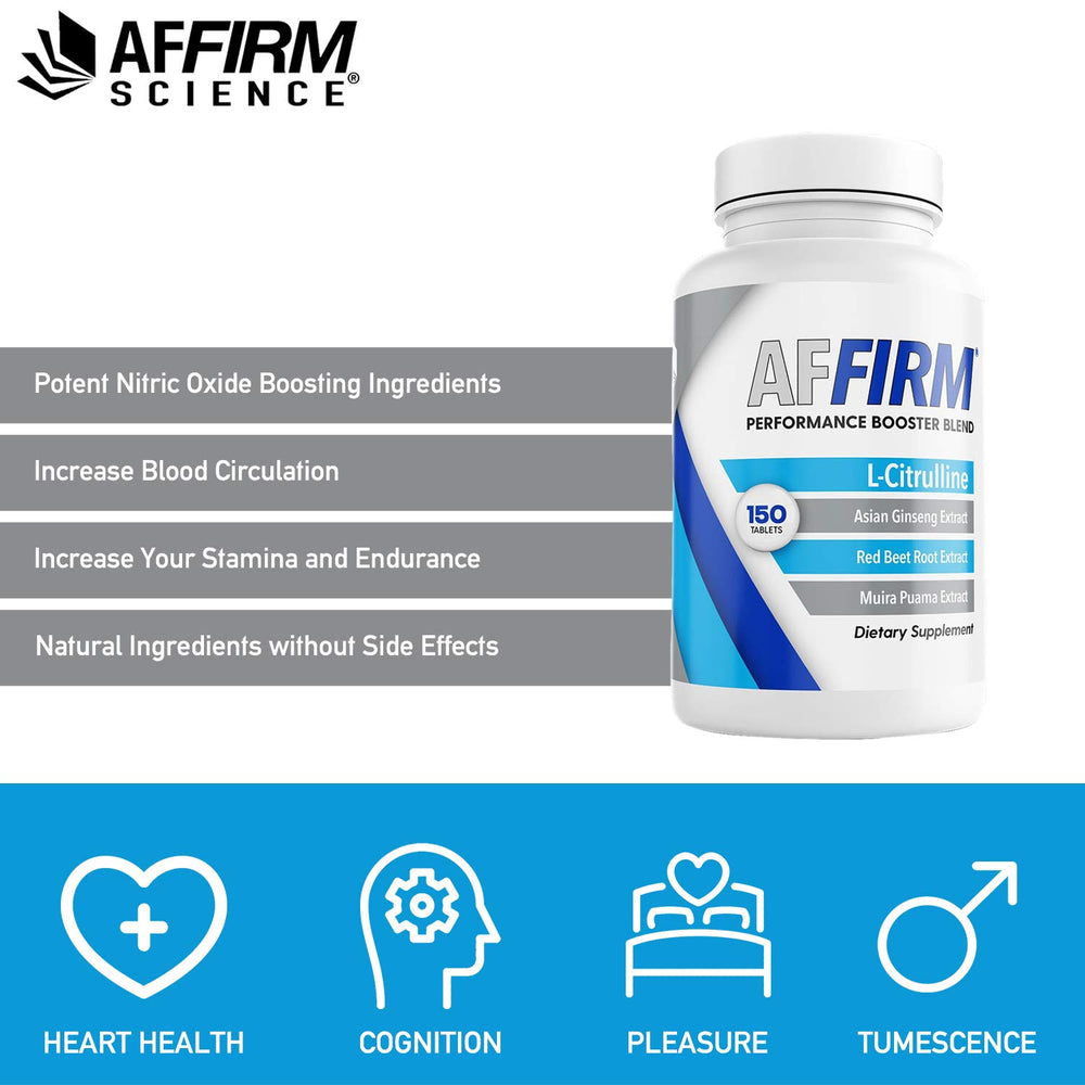 Affirm etiqueta con lista de ingredientes que evidencia L-citrulina y hierba de San Juan
