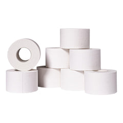 Affordtex caja de ocho rollos vista frontal con repuesto, ideal para entrenamientos