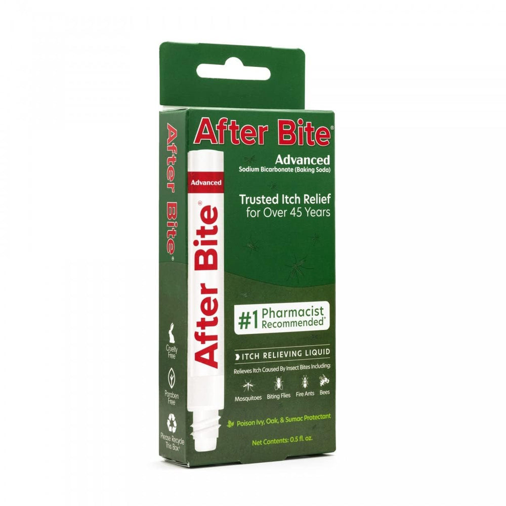 After Bite comparación en mano que muestra el tamaño portátil y comodidad