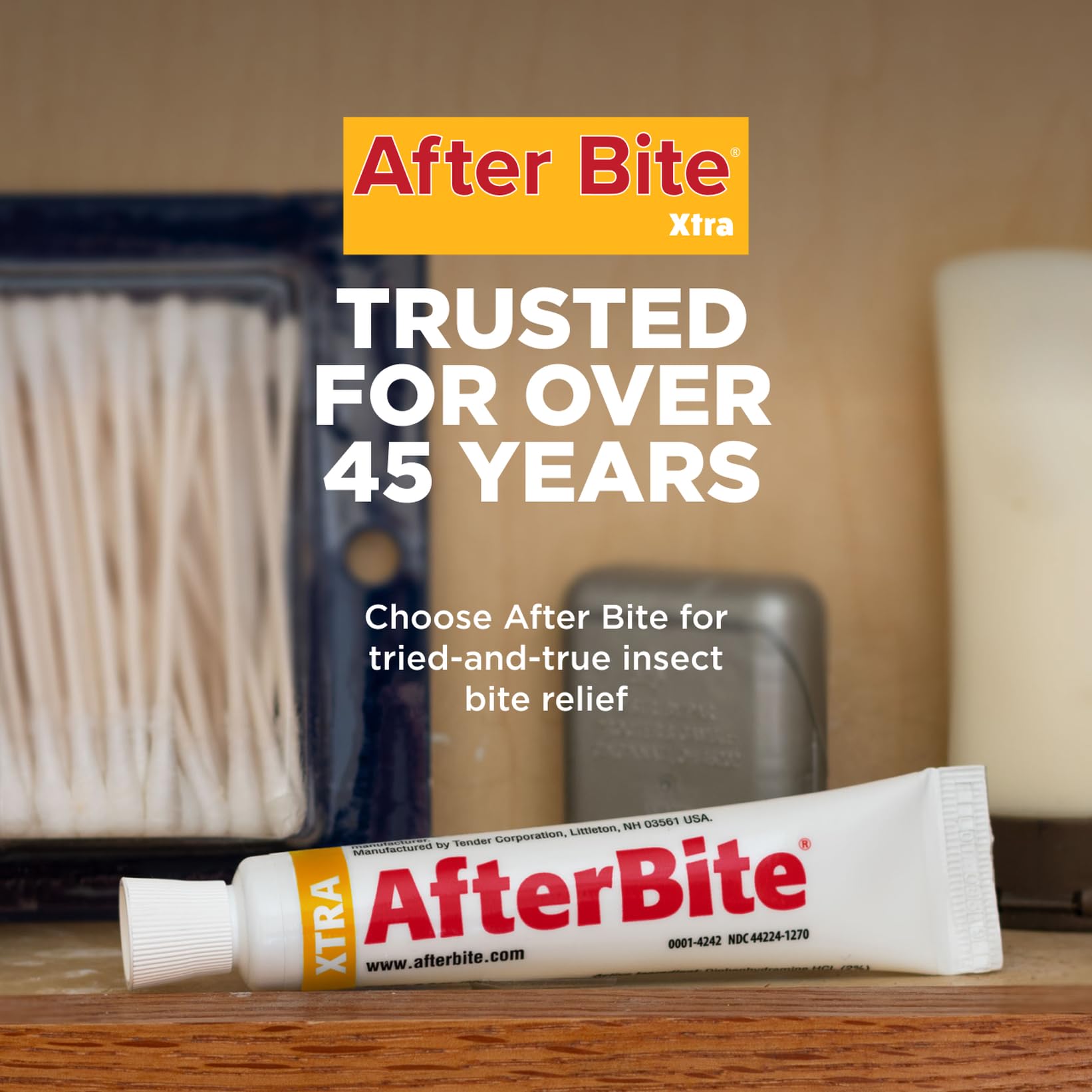 After Bite tres tubos dentro de un botiquín listos para emergencias