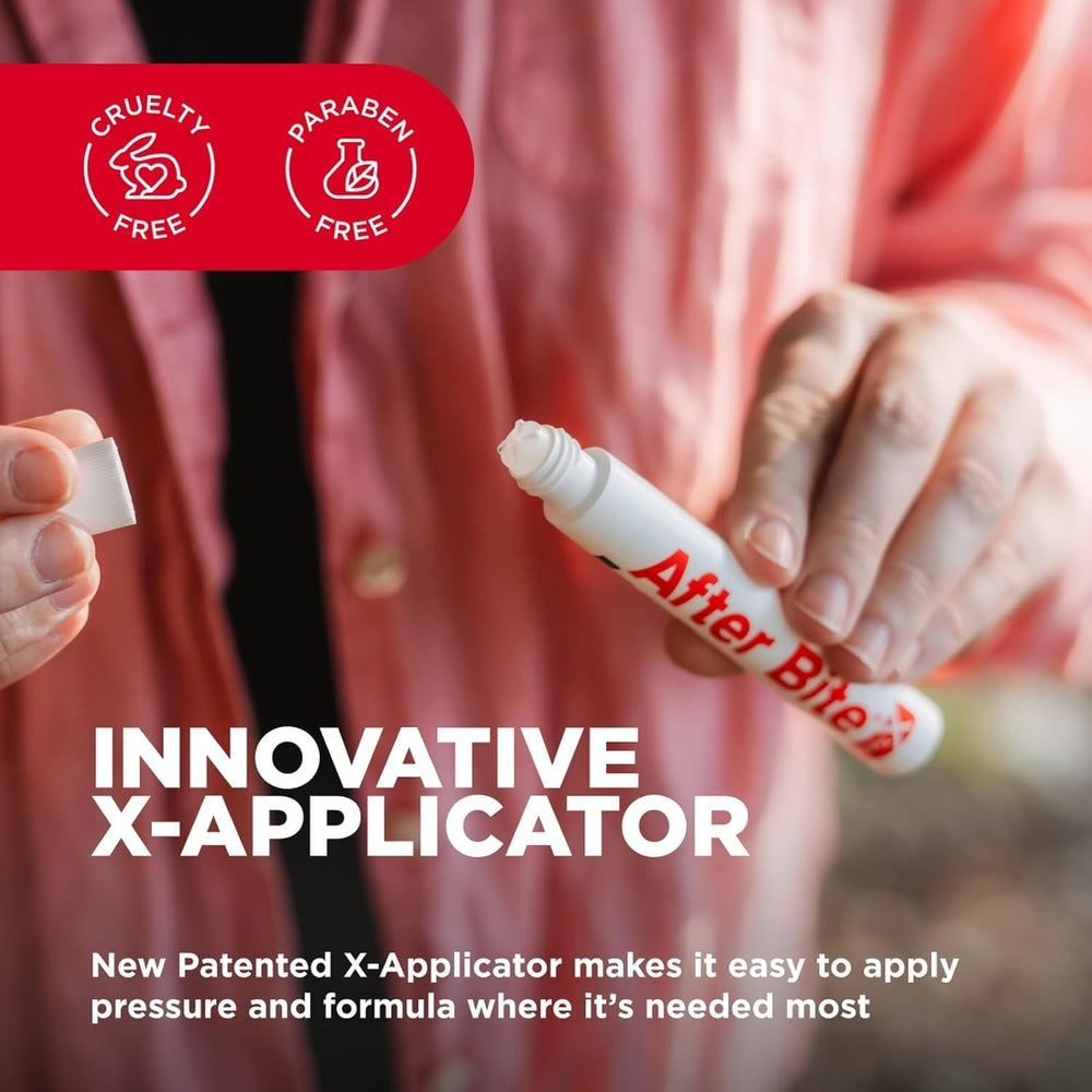 After Bite X-Tech primer plano del aplicador en X, aplicación precisa