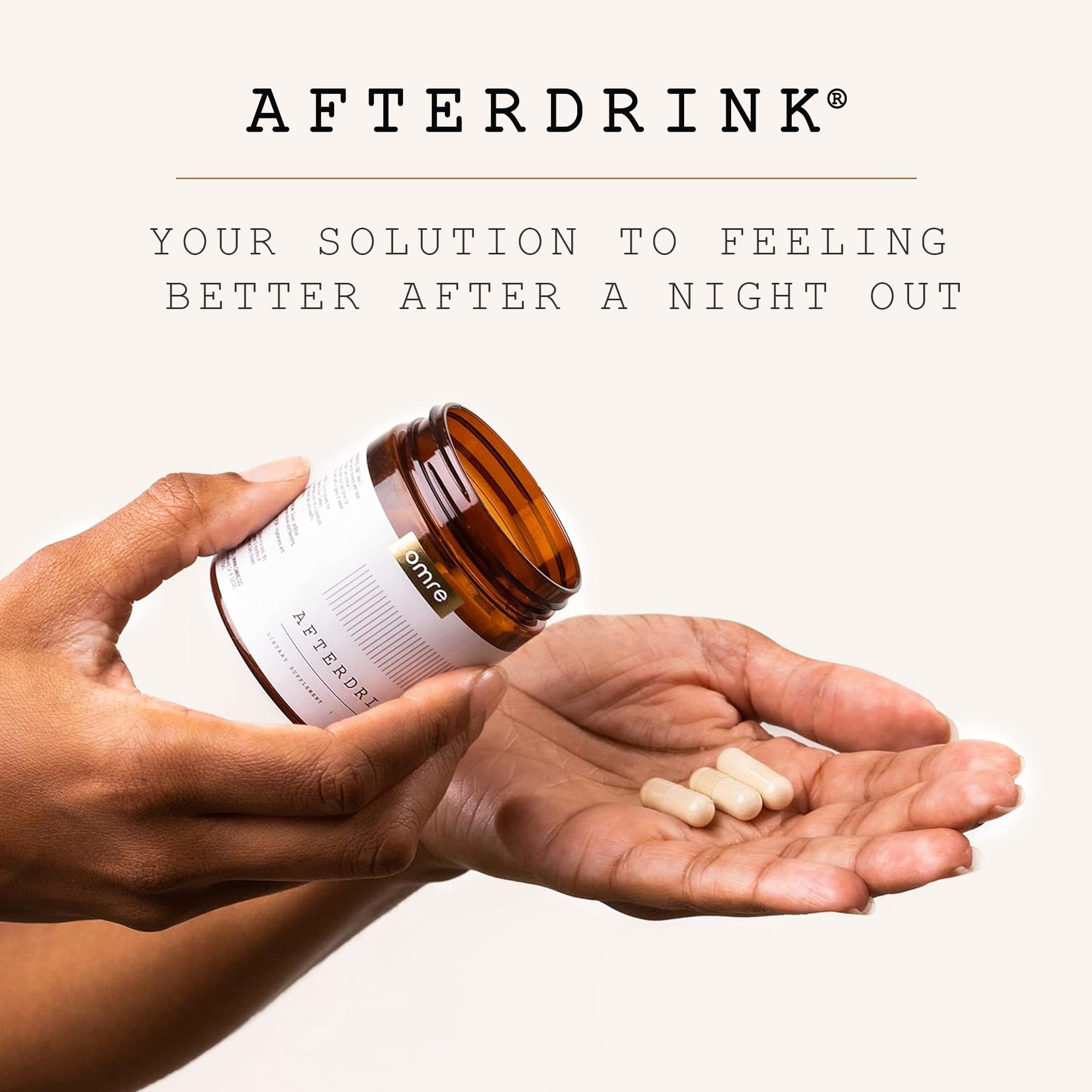 AFTERDRINK etiqueta con lista de ingredientes que facilita ver componentes clave