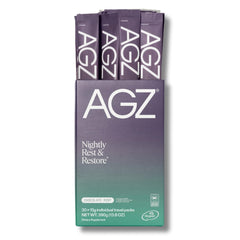AG1 AGZ empaque frontal mostrando diseño y beneficios para dormir