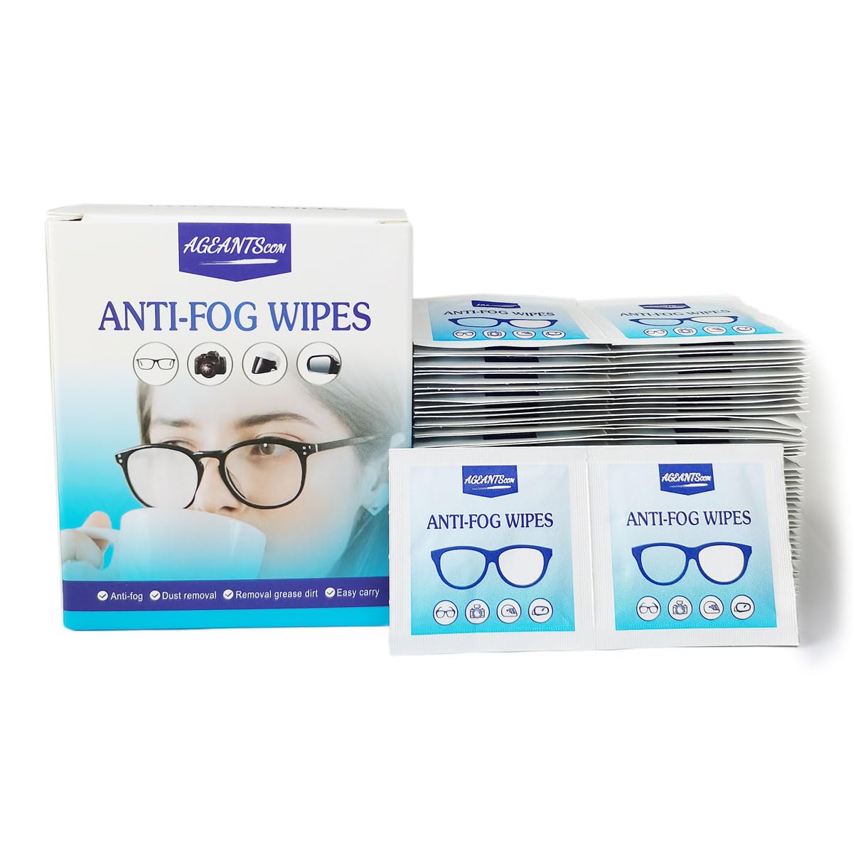 ageantscom paquete frontal con 100 toallitas, almacenamiento cómodo