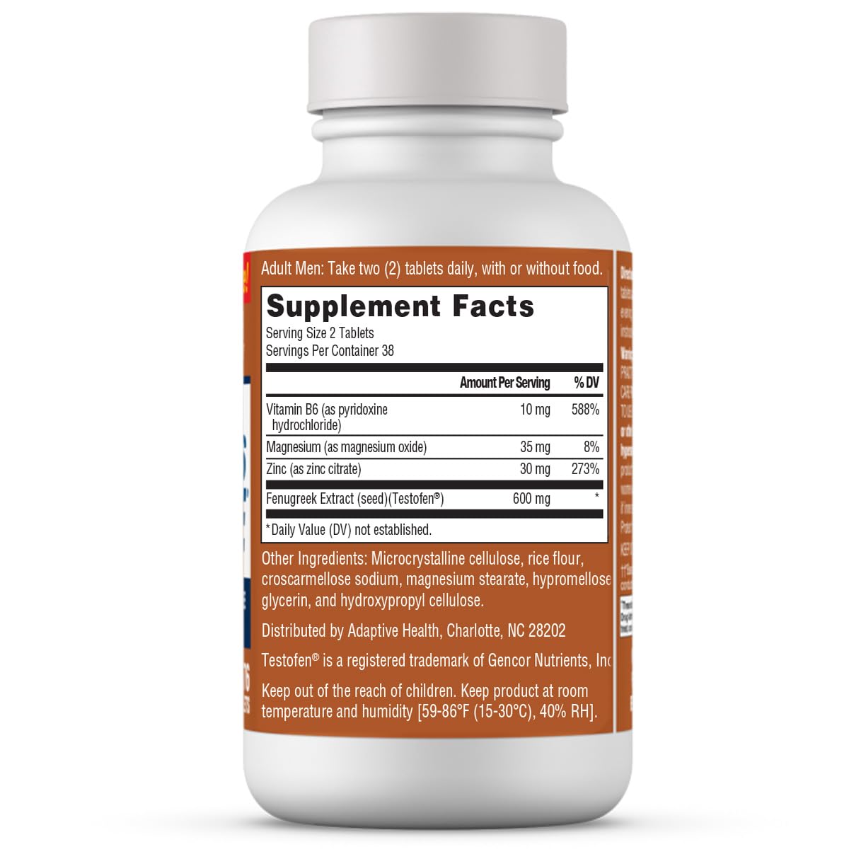 Ageless Male empaque con indicación "76 tablets" y presentación profesional
