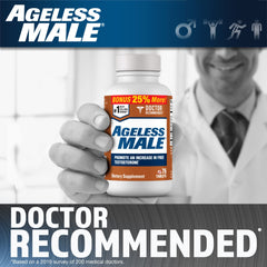 Ageless Male primer plano de tabletas mostrando textura uniforme y calidad