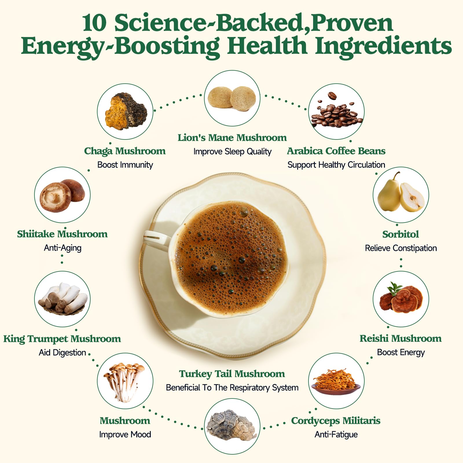 Ahete taza de café caliente lista, aporte de energía rápida