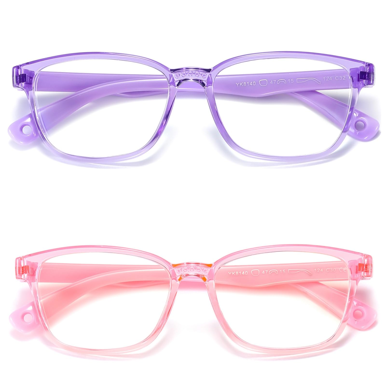 AHXLL vista frontal del pack de 2 gafas morado y rosa protección cómoda