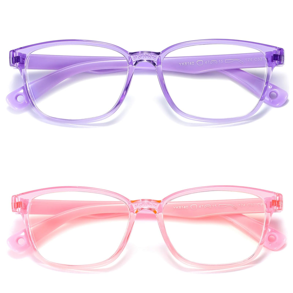 AHXLL vista frontal del pack de 2 gafas morado y rosa protección cómoda