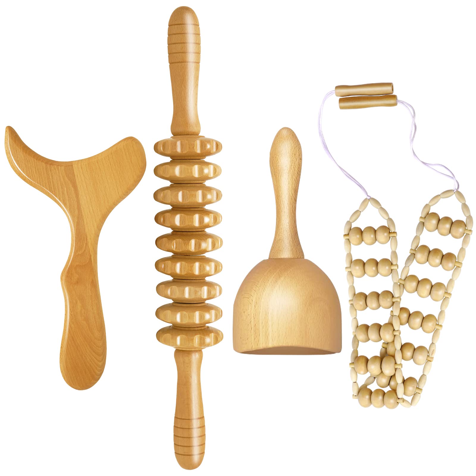 AICNLY vista frontal del kit completo para maderoterapia y beneficios prácticos