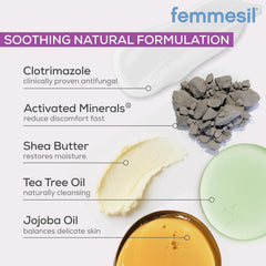 Aidance Femmesil envase 1.7oz junto a objeto para comparar tamaño práctico