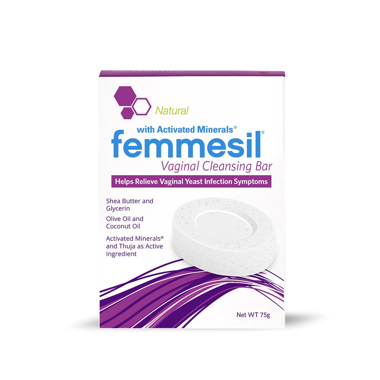 Aidance Femmesil frente del empaque mostrando la barra y beneficio de limpieza suave