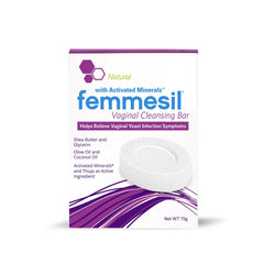 Aidance Femmesil frente del empaque mostrando la barra y beneficio de limpieza suave