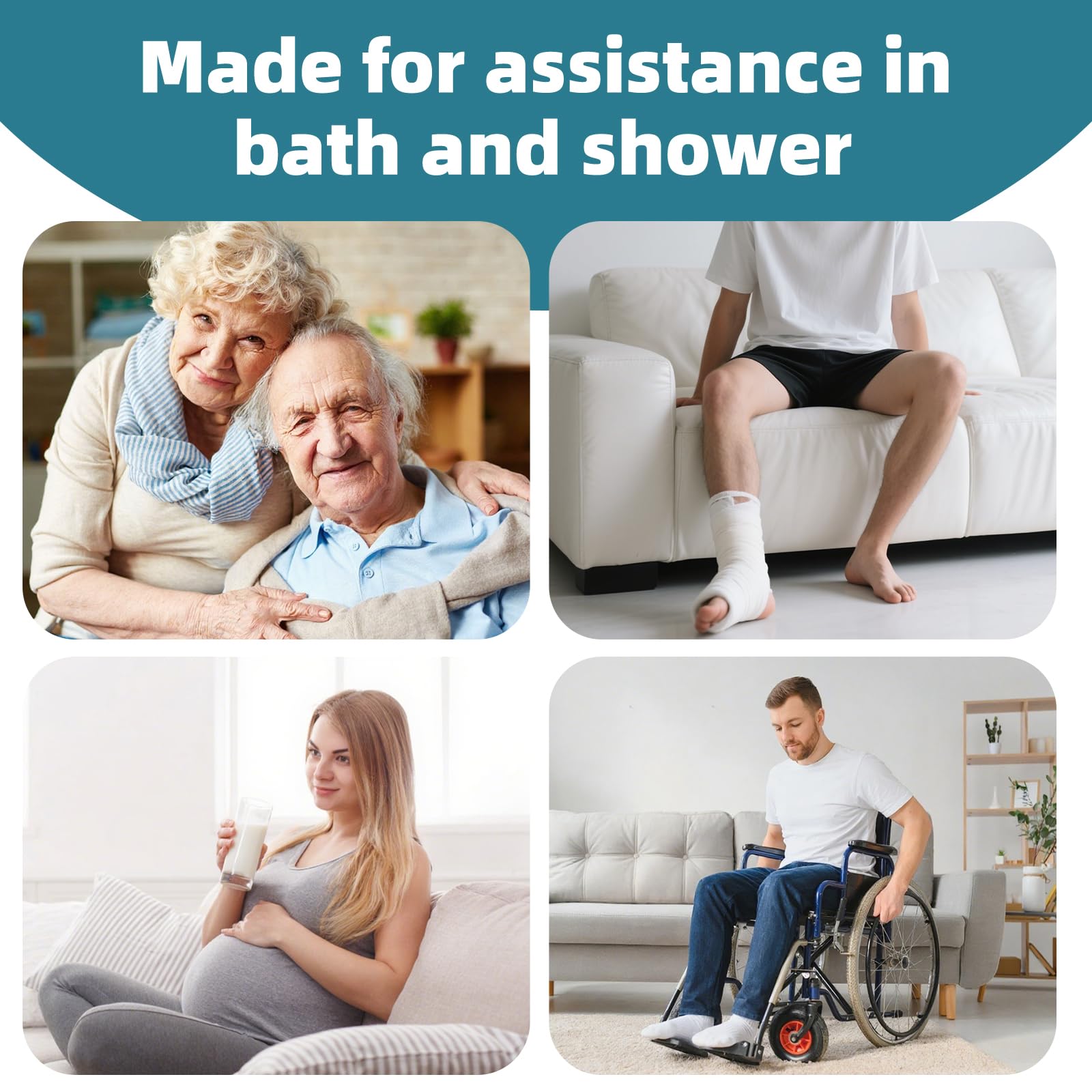 Aidwaygo comparación de tamaño junto a una bañera para ver compatibilidad