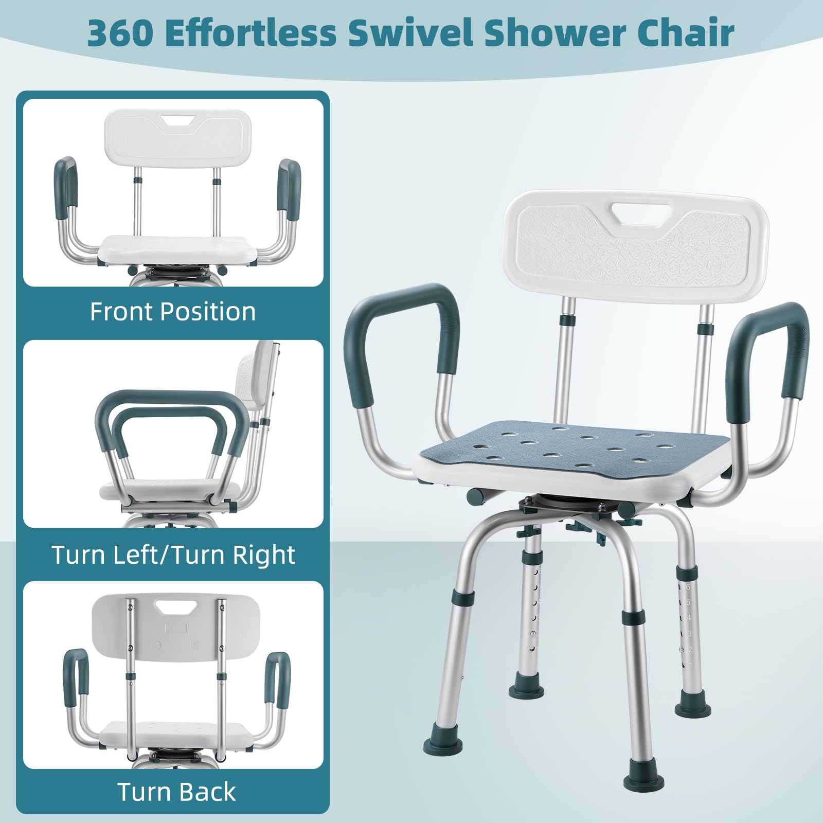 Aidwaygo primer plano de la textura del asiento acolchado para confort al bañarse