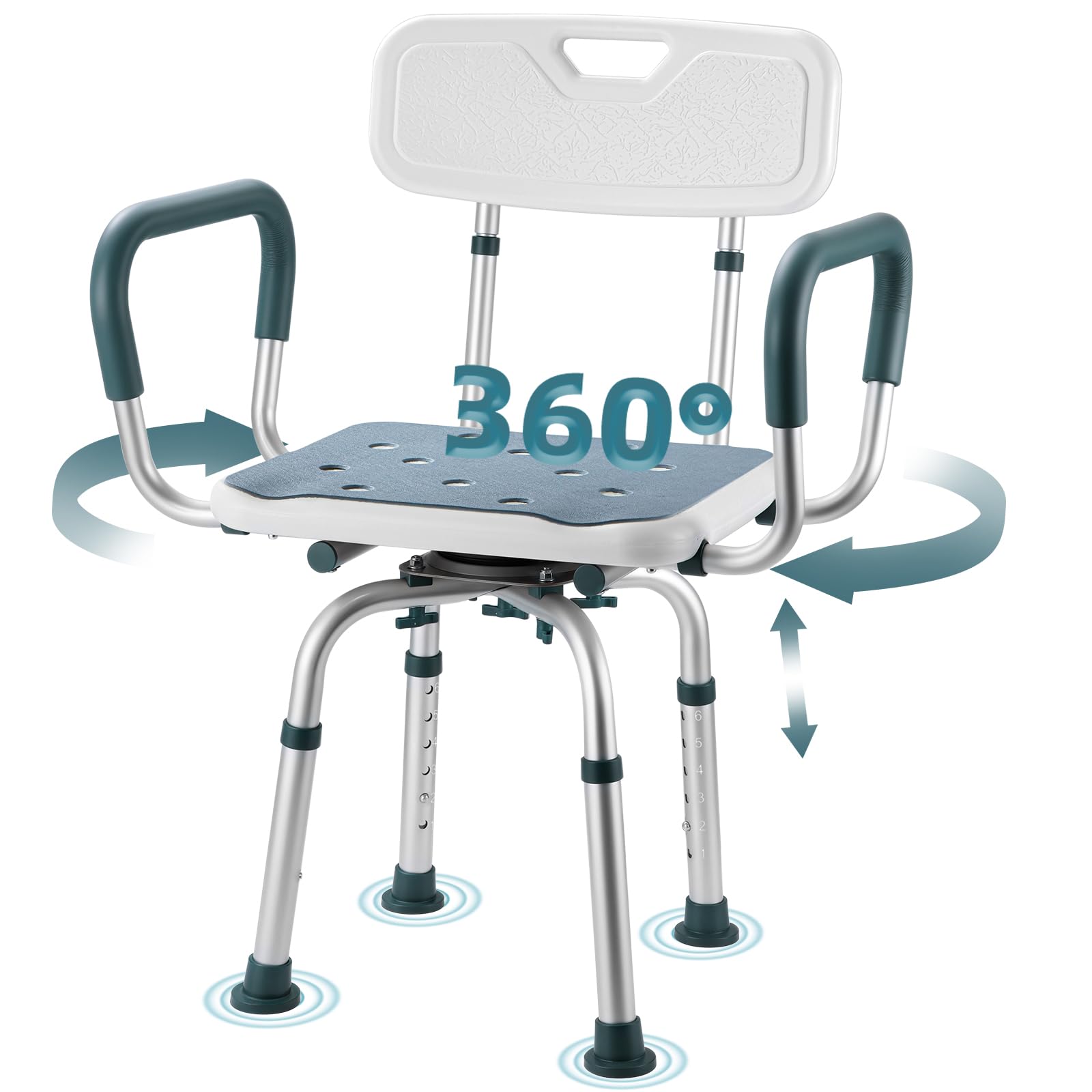 Aidwaygo vista frontal del asiento montado mostrando diseño robusto y estabilidad