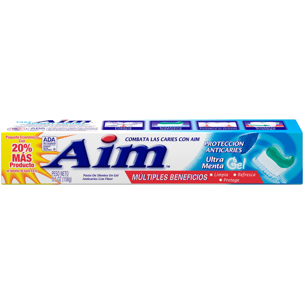 AIM tubo en posición vertical con tapa cerrada que evita derrames durante viajes