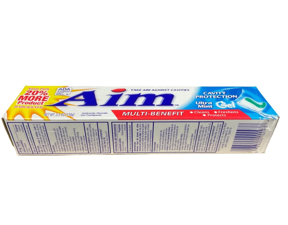 AIM comparación de tamaño 6 oz para visualizar cantidad del pack