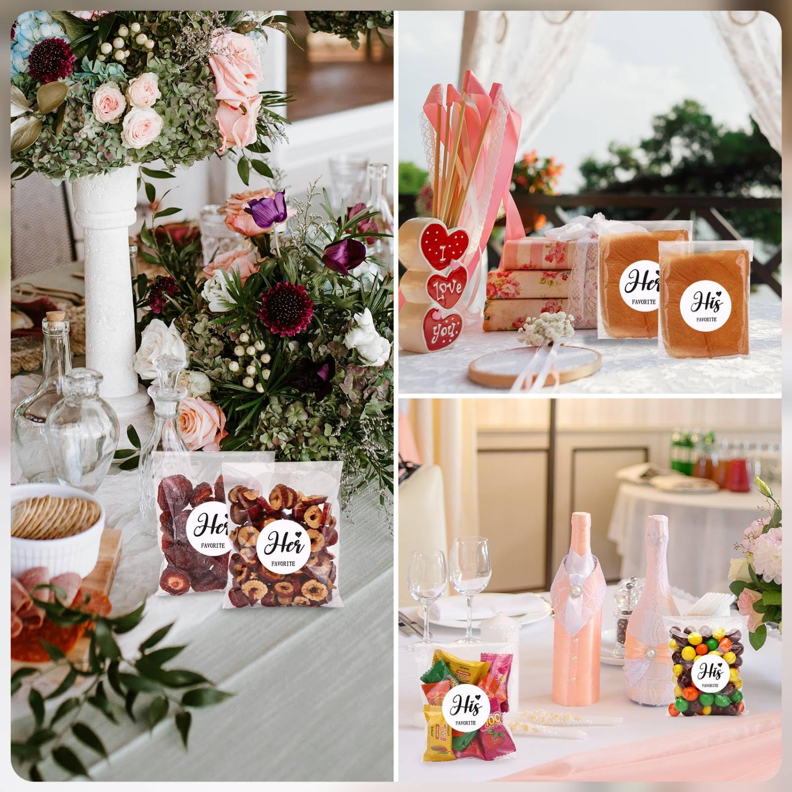 AIOMOB ambientación en mesa de boda con bolsas como recuerdos atractivos