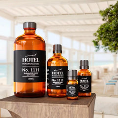 Air-Scent No. 1111 junto a regla para mostrar tamaño 120 mL, escala clara