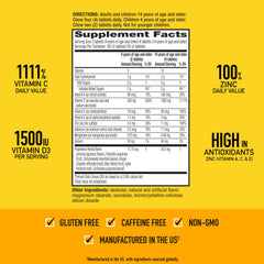 Airborne etiqueta de ingredientes destacando vitaminas y minerales clave