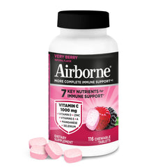 Airborne frasco frontal mostrando etiqueta y beneficio de apoyo inmunológico