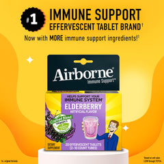 Airborne tableta efervescente en vaso con agua resaltando disolución rápida