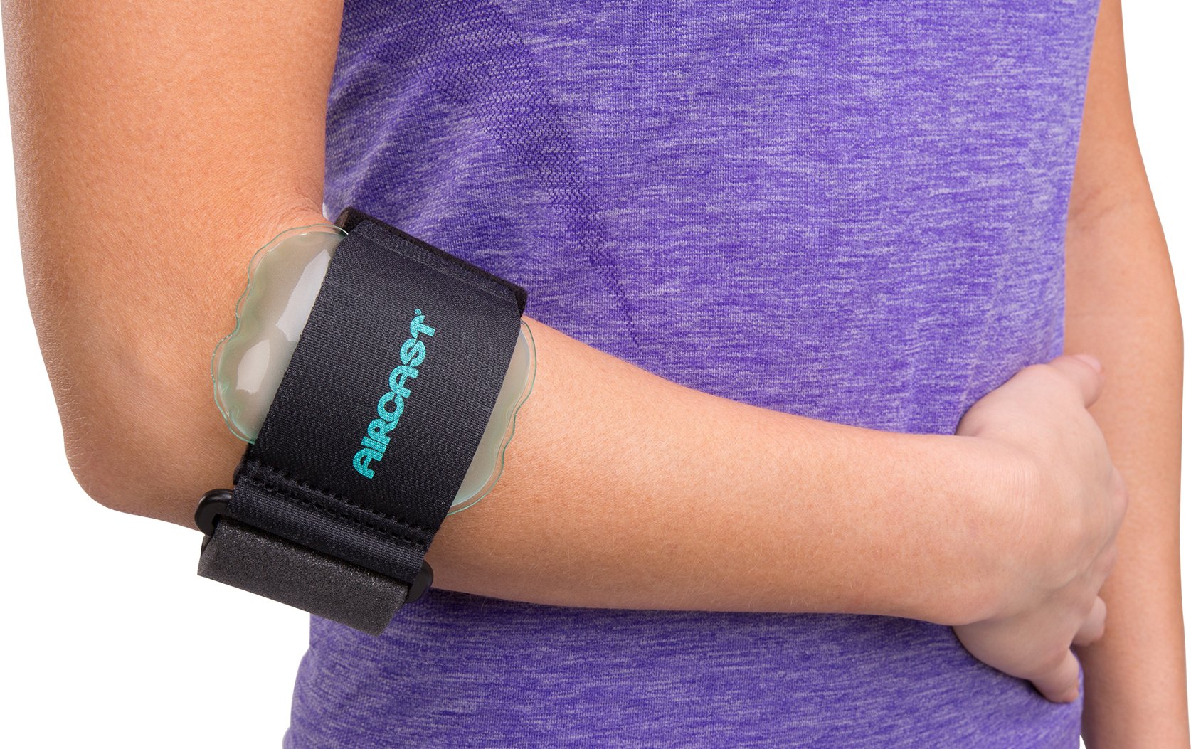 AIRCAST vista frontal del brazalete con ajuste cómodo y soporte localizado