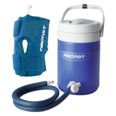 AIRCAST vista frontal del Cryo/Cuff mostrando ajuste y cobertura