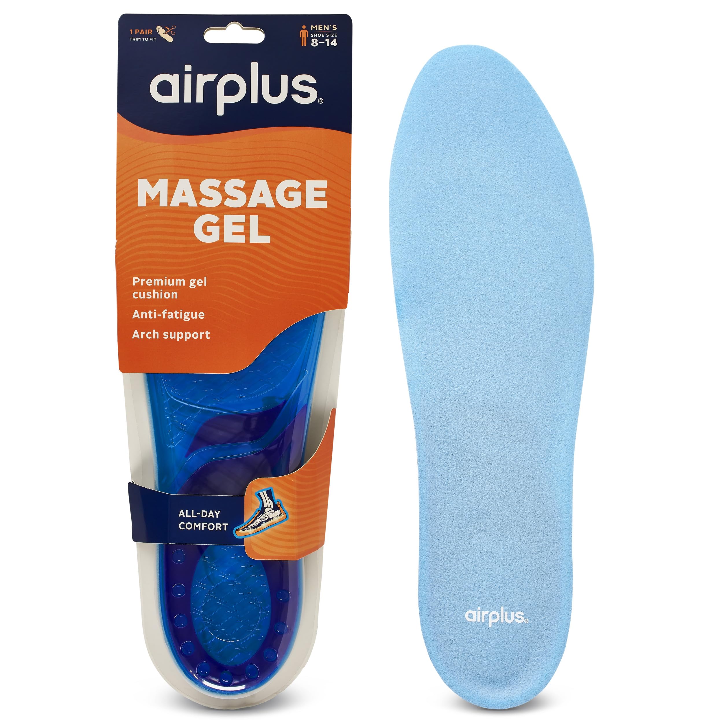 Airplus plantilla frontal mostrando forma full-length y ajuste universal