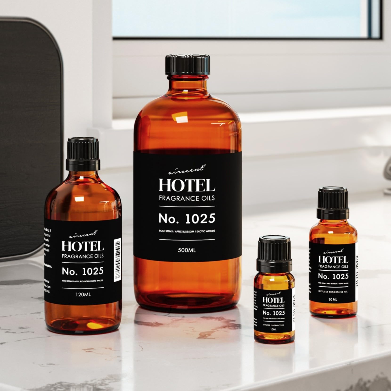 Air-Scent: botella con tallos de rosa para ambientar.