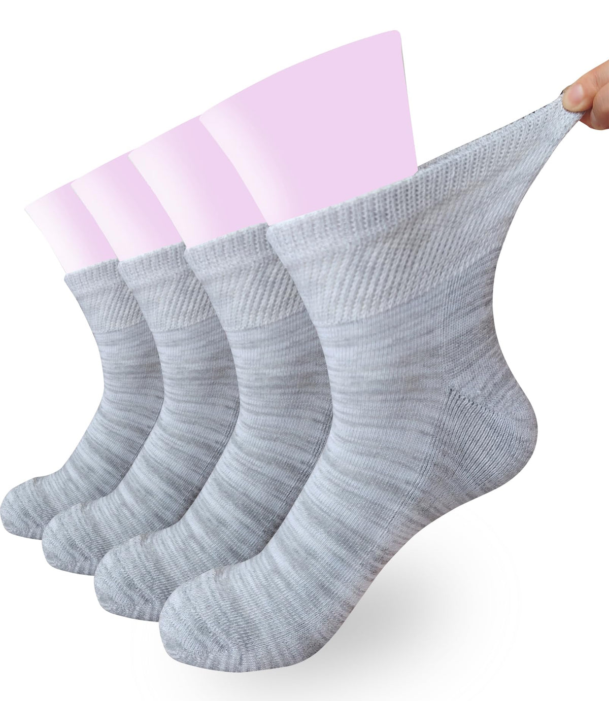 Aisesine vista frontal del pack de 4 pares, comodidad inmediata