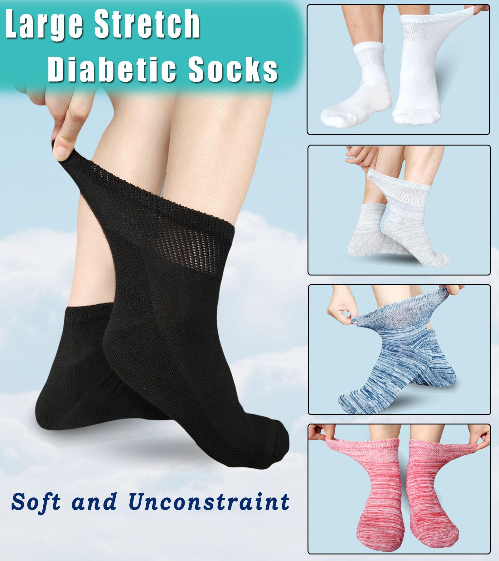 Aisesine calcetín puesto en pie con comodidad para uso diario